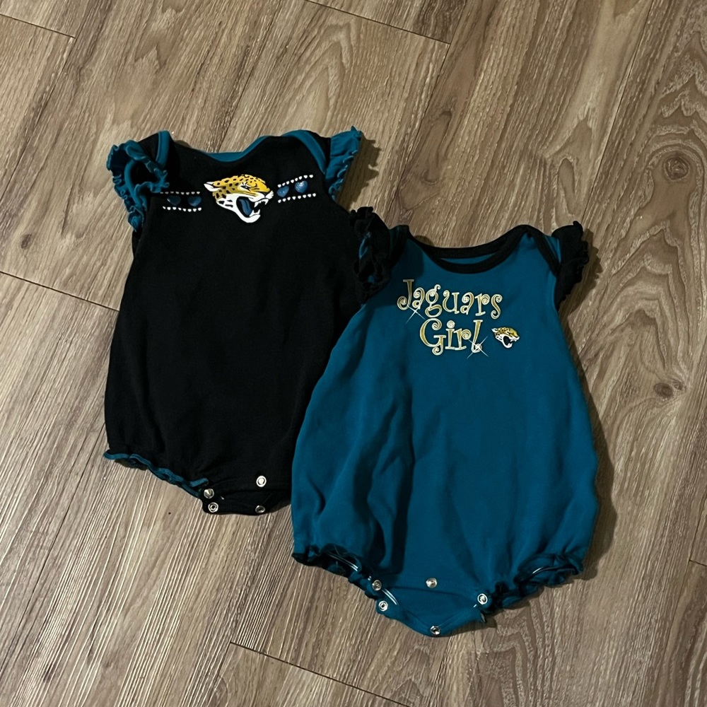 Two nfl jaguar baby outfits